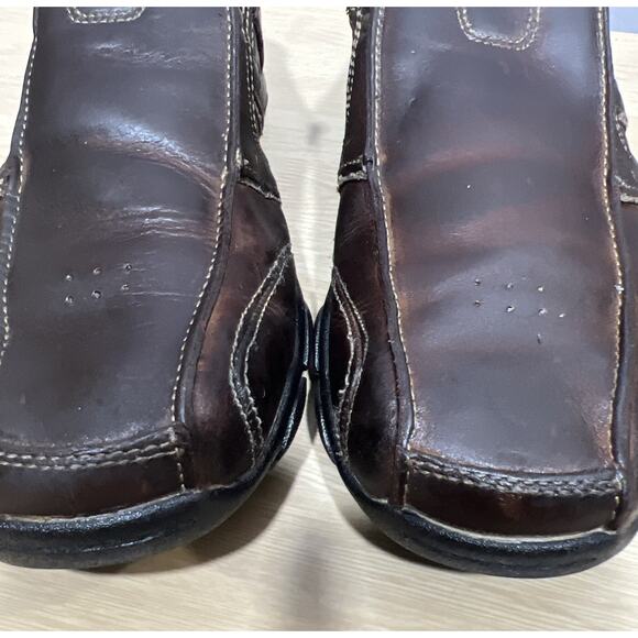 Skechers Mens Size 8 Relaxed Step Diameter Slip On Shoes 61779 Brown Leather - Picture 8 of 9